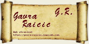 Gavra Raičić vizit kartica